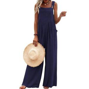 Women's Casual Overalls Loose Wide Leg Jumpsuit Summer Boho Baggy Romper